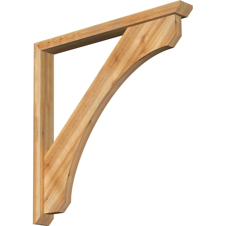 Legacy Slat Rough Sawn Bracket W/ Offset Brace, Western Red Cedar, 4W X 38D X 38H